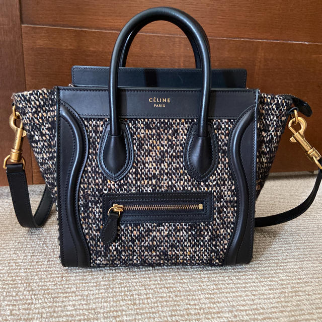 celine - セリーヌ Celine ブラックツイードラゲージナノ 美品!の通販