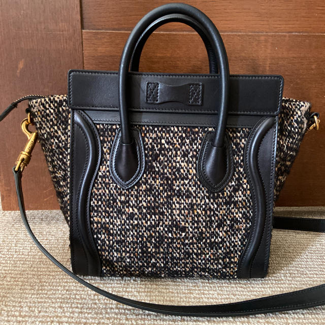 celine - セリーヌ Celine ブラックツイードラゲージナノ 美品!の通販