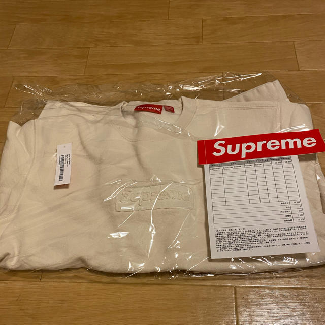 20ss Supreme Cutout Logo Crewneck Mサイズ 白トップス