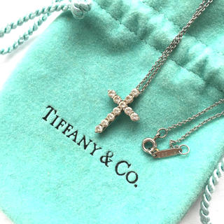 ティファニー(Tiffany & Co.)のティファニー クロス ダイヤ ペンダント スモール ダイヤモンド プラチナ(ネックレス)