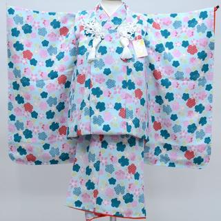 七五三 三歳 女児 被布 着物フルセット 日本製 ちりめん地 NO24001(和服/着物)