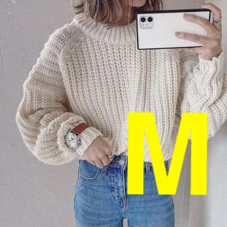 エイチアンドエム(H&M)の◆完売◆H&M チャンキーニット リブニットラウンドネックセーター　Mサイズ(ニット/セーター)