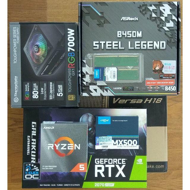 ゲーミングPC/Ryzen5-3600/RTX2070S/Win10Home スマホ/家電/カメラのPC/タブレット(デスクトップ型PC)の商品写真