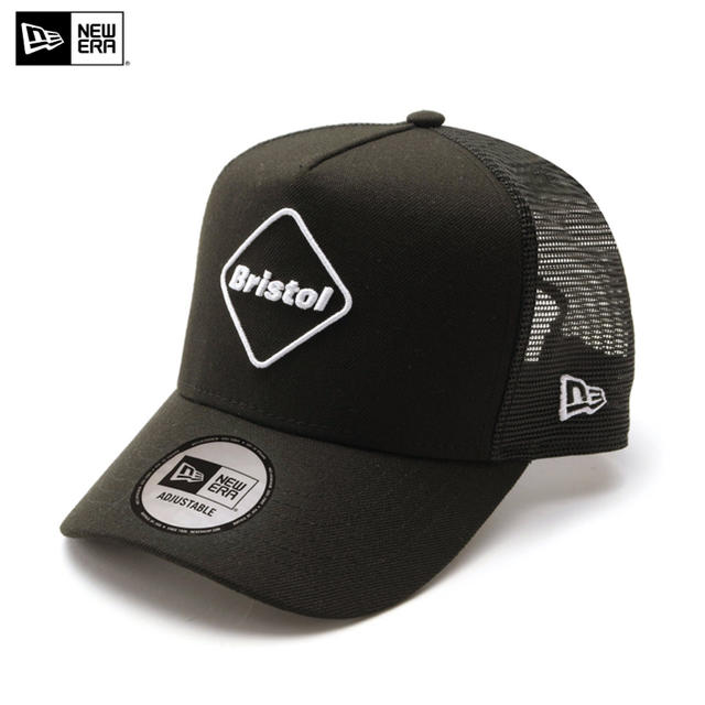 FCRB 20AW NEW ERA EMBLEM MESH CAP BLACK