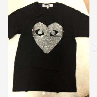 コムデギャルソン(COMME des GARCONS)のコムデギャルソン  Tシャツ ビーズ ビジュー スタッズ ブラック シルバー (Tシャツ/カットソー(半袖/袖なし))