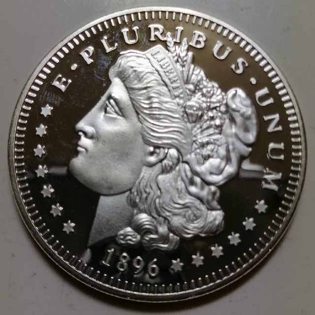1896年アメリカイーグルモルガン大型銀貨　純銀999　 エンタメ/ホビーの美術品/アンティーク(貨幣)の商品写真