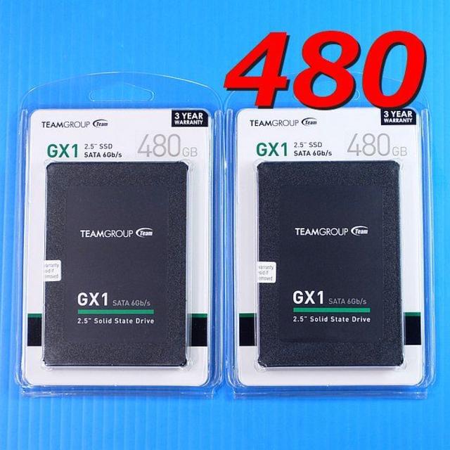 スマホ/家電/カメラ【SSD 480GB 2個セット】TEAM GX1
