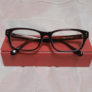 ジンズ(JINS)のJINS 度付きメガネ 赤 ワインレッド  ボルドー 眼鏡 フレーム ジンス(サングラス/メガネ)