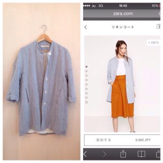 ザラ(ZARA)のZARAリネンコート(スプリングコート)