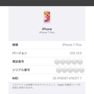 アップル(Apple)のiPhone 確認用(その他)