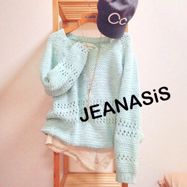 JEANASIS(ジーナシス)の【JEANASiS】透かし編みゆるニット レディースのトップス(ニット/セーター)の商品写真