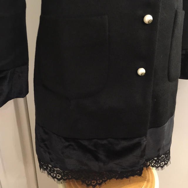 SALE‼️人気デザイン❤️ ワンピース コート ベロア ジャケット 上着 黒 レディースのジャケット/アウター(ロングコート)の商品写真