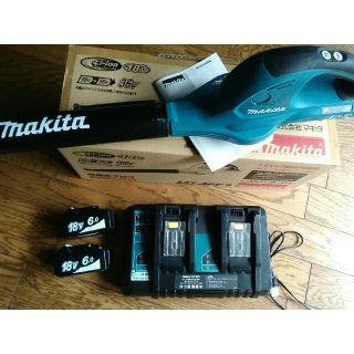 マキタ(Makita)のマキタ　コードレスブロワ　「MUB361DZ」　互換バッテリー２個＆２口充電器(工具/メンテナンス)