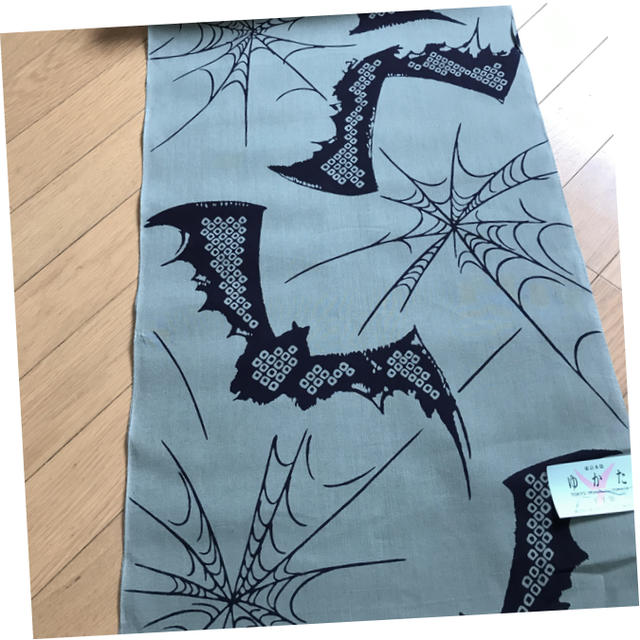 ☆メンズ☆希少品☆kaosカオス浴衣☆黒地 コウモリ柄 高島屋オリジナル
