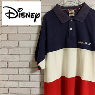 ディズニー(Disney)の90s 古着 ディズニー 星条旗 刺繍ロゴ ミッキー トリコロール　ディズニー(Tシャツ/カットソー(半袖/袖なし))