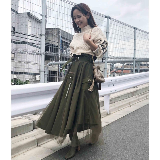 Ameri VINTAGE(アメリヴィンテージ)のameri vintage MILITARY ASYMMETRY SKIRT レディースのスカート(ロングスカート)の商品写真