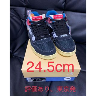 ナイキ(NIKE)のUNION×NIKE JORDAN4 OFF NOIR 24.5cm(スニーカー)