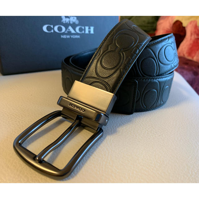 COACH ハーネスリバーシブルシグネチャーレザー/フリーサイズベルト