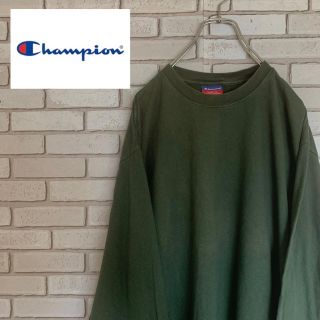 チャンピオン(Champion)の90s 古着 チャンピオン L アースカラー　無地　ワンポイントロゴ(Tシャツ/カットソー(七分/長袖))