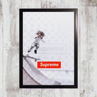 SUPREME スケボー フォトフレーム 額付き(スケートボード)