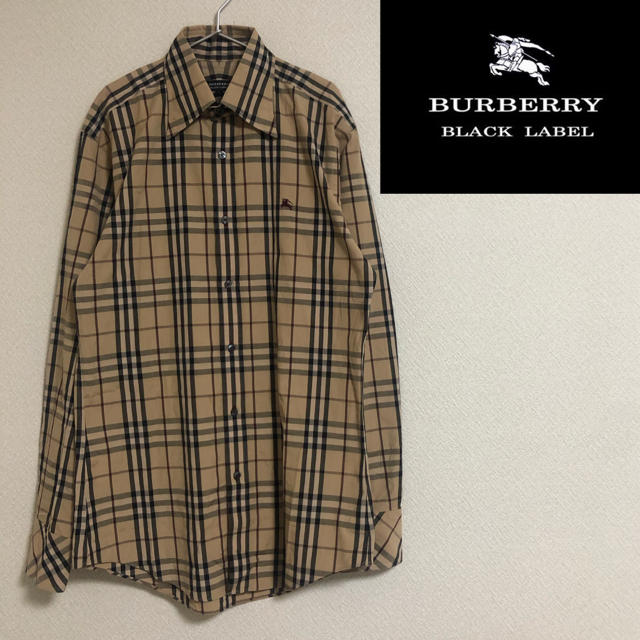 BURBERRY BLACK LABEL(バーバリーブラックレーベル)のバーバリー ブラックレーベル ノバチェック柄 ベージュ 長袖 シャツ S メンズのトップス(シャツ)の商品写真