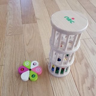 ハーバー(HABA)のモンmonroeさま専用　nic ドラム玉落とし　HABA　お花ラトル(知育玩具)