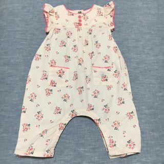 プチバトー(PETIT BATEAU)のプチバトー PETIT BATEAU 花柄ロンパース　50cm60cm(ロンパース)