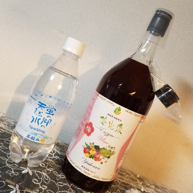 優光泉 1200ml レギュラーサイズ 梅味 ソーダ付き 食品/飲料/酒の健康食品(その他)の商品写真