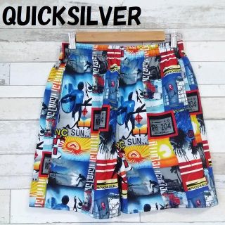 クイックシルバー(QUIKSILVER)の【人気】クイックシルバー グラフィック柄 ボードショーツ マルチカラー サイズL(ショートパンツ)