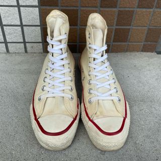 コンバース(CONVERSE)のUSA製 コンバース オールスター ハイカット 白 7/25.5 ビンテージ(スニーカー)