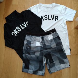 クイックシルバー(QUIKSILVER)のQUIKSILVER　150 男の子水着　ラッシュガード半袖・長袖・パンツ3点セ(水着)