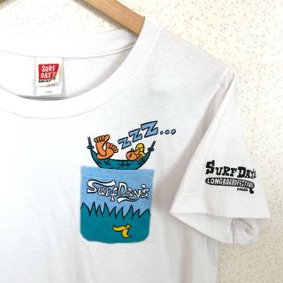 【サーフデイズ】白Tシャツ プリント入り ポケット付 Lサイズ SURFDAYS(Tシャツ/カットソー(半袖/袖なし))