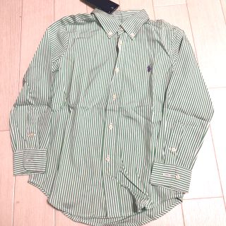 ラルフローレン(Ralph Lauren)のラルフローレン  グリーン　ストライプ　シャツ　新品　110(ブラウス)