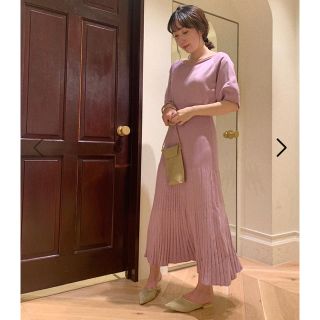 【Harrods】フィット\u0026フレア シルバーワンピース