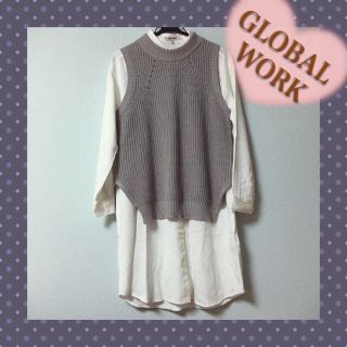 グローバルワーク(GLOBAL WORK)のGLOBAL WORK＊シャツワンピース(ひざ丈ワンピース)