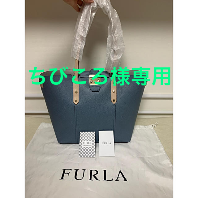 再値下げ！武井咲さん使用FURLA（フルラ）Sブルーのサフィアーノトートバッグハンドバッグ