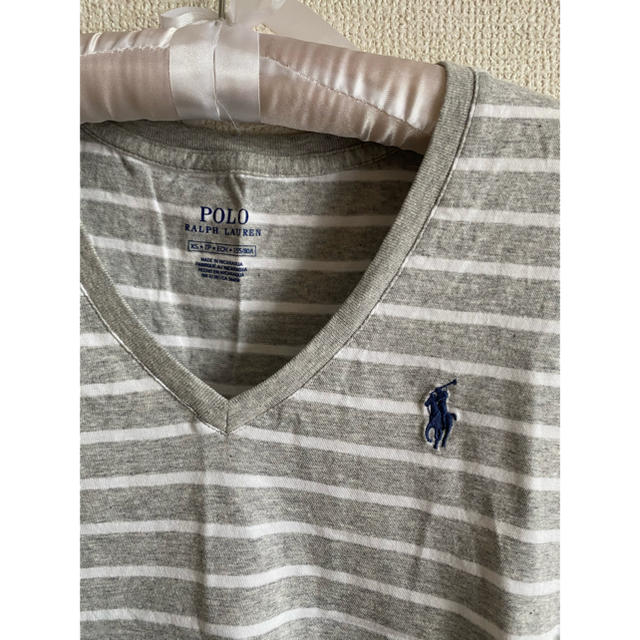 POLO RALPH LAUREN(ポロラルフローレン)のポロ　ラルフローレン　Tシャツ　グレー　ボーダー レディースのトップス(Tシャツ(半袖/袖なし))の商品写真