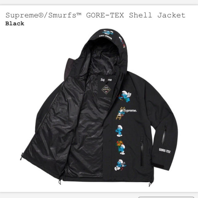 【24h発送可】supreme smurfs shell jacket 黒　L