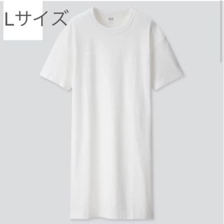 ユニクロ(UNIQLO)のUNIQLO クルーネックTワンピース ホワイト ユニクロ(ひざ丈ワンピース)