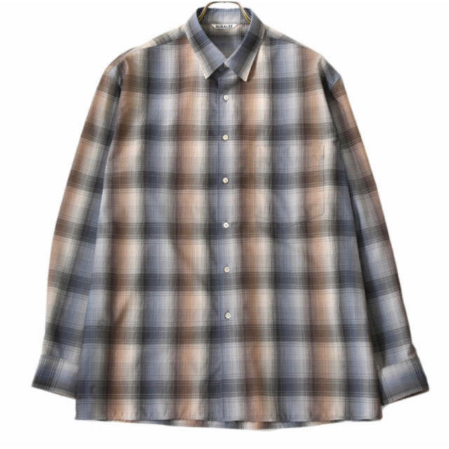 COMOLI(コモリ)のauralee SUPER LIGHT WOOL CHECK SHIRTS メンズのトップス(シャツ)の商品写真