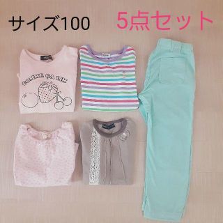 ミキハウス(mikihouse)のサイズ100♡女の子　衣類5点セット　新品あり(Tシャツ/カットソー)