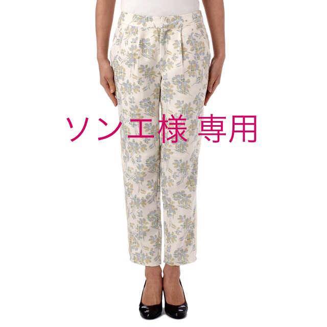 grove(グローブ)のgrove 花×チェッククロップドパンツ レディースのパンツ(クロップドパンツ)の商品写真