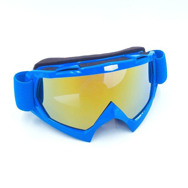 スノーボード スキー バイク ゴーグル オフロードバイクゴーグル 防風 UV 青 自動車/バイクのバイク(装備/装具)の商品写真