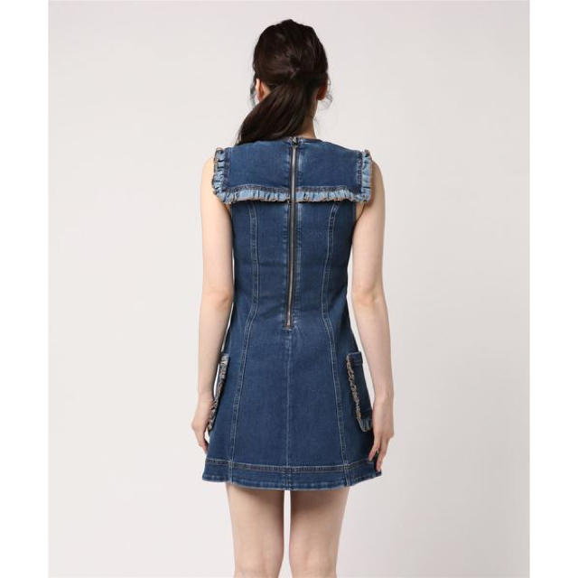 Lily Brown(リリーブラウン)のALEXA CHUNG SAILOR FRILL DRESS  デニム ワンピ レディースのワンピース(ミニワンピース)の商品写真