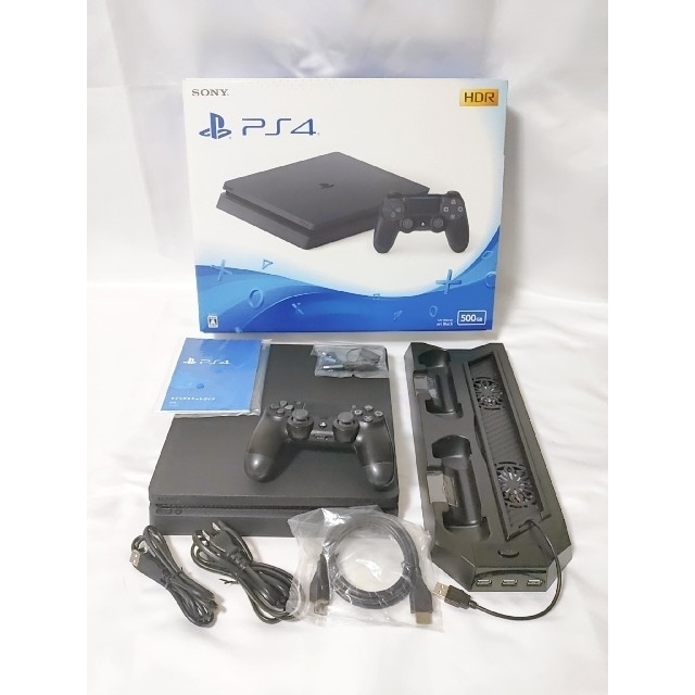 PS4 ジェットブラック 薄型 CUH-2100A 美品 冷却スタンド付き