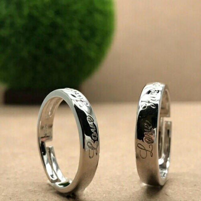 【即日発送  箱つき】2個セット カップル ペアリング シルバーリング 指輪♥W レディースのアクセサリー(リング(指輪))の商品写真
