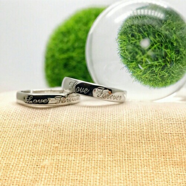 【即日発送  箱つき】2個セット カップル ペアリング シルバーリング 指輪♥W レディースのアクセサリー(リング(指輪))の商品写真