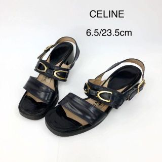 セリーヌ(celine)のCELINE セリーヌ サンダル 革 ブラック 23.5cm 楽ちん 歩きやすい(サンダル)