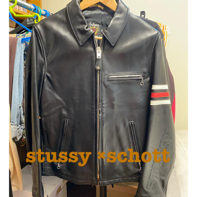 schott - STUSSY x Schott シングルライダース 38の通販 by たか's 