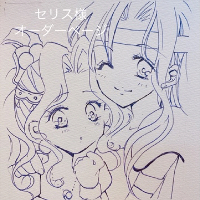 手描きイラスト　専用 同人手描きイラスト 東方Project 伊吹 萃香 猫耳 獣耳 A4サイズ
